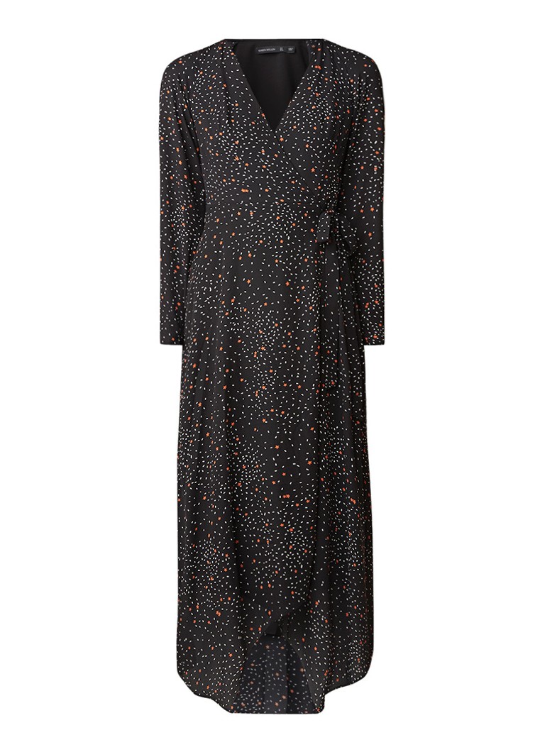 Karen Millen Maxi-jurk met strikceintuur en sterrendessin zwart