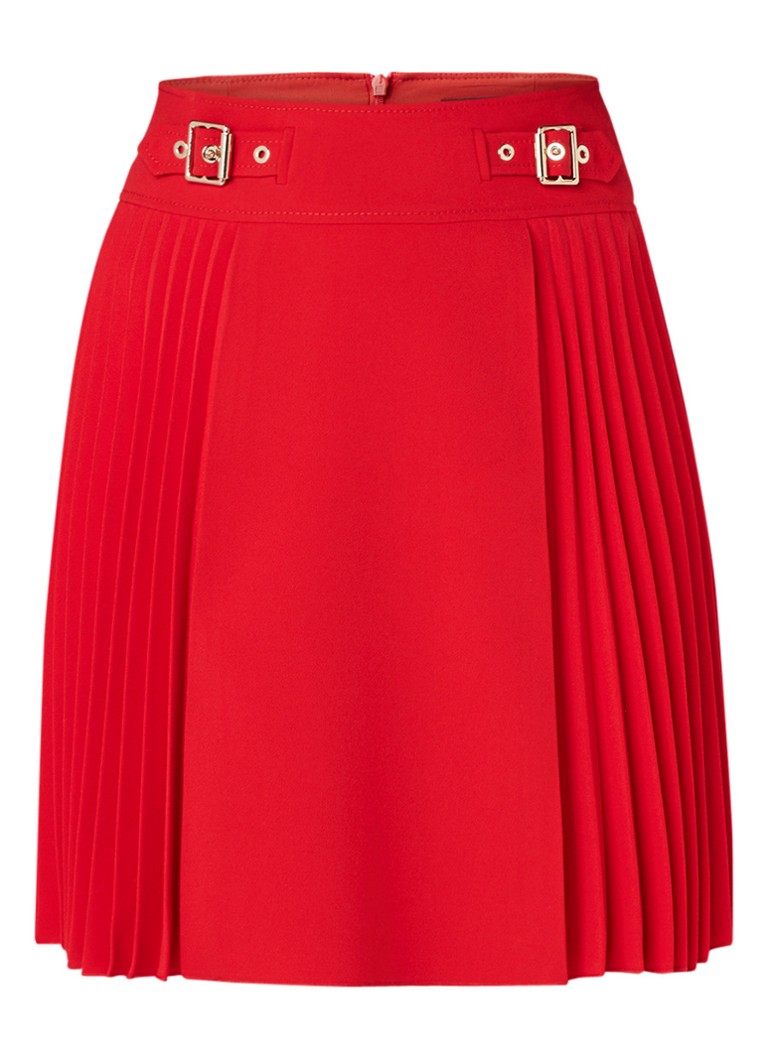 Karen Millen Geplisseerde minirok met gespdetails rood