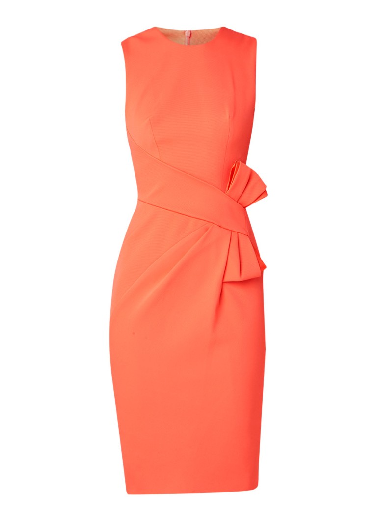 Karen Millen Kokerjurk met strikdetail oranje