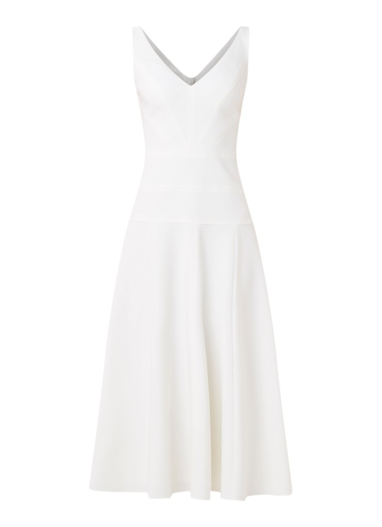 Karen Millen Bianca A-lijn jurk met V-hals wit