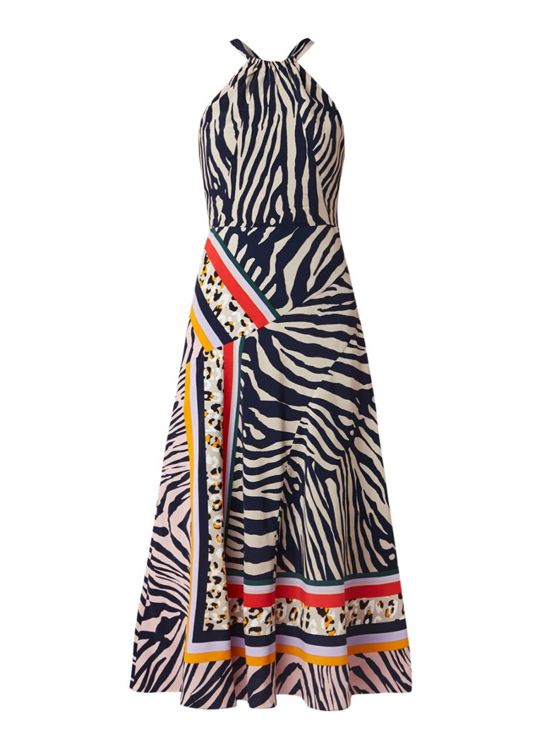 Karen Millen Maxi-jurk met animal dessin hazelnootbruin