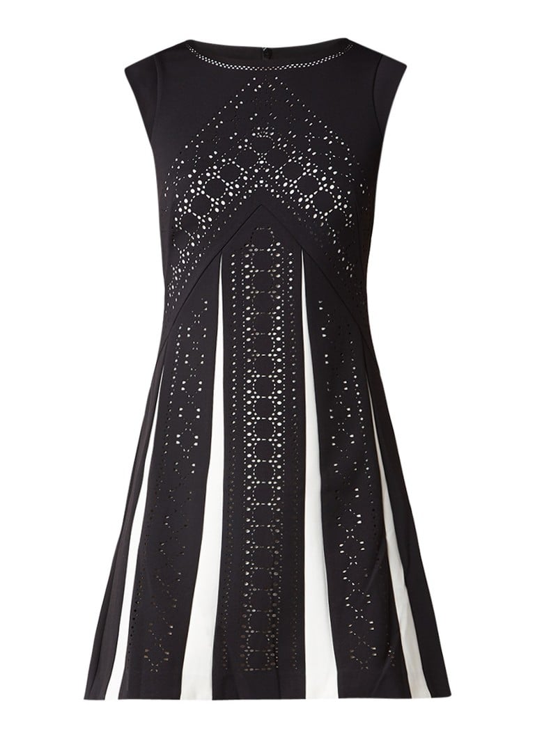 Karen Millen A-lijn jurk met lasercut dessin zwart