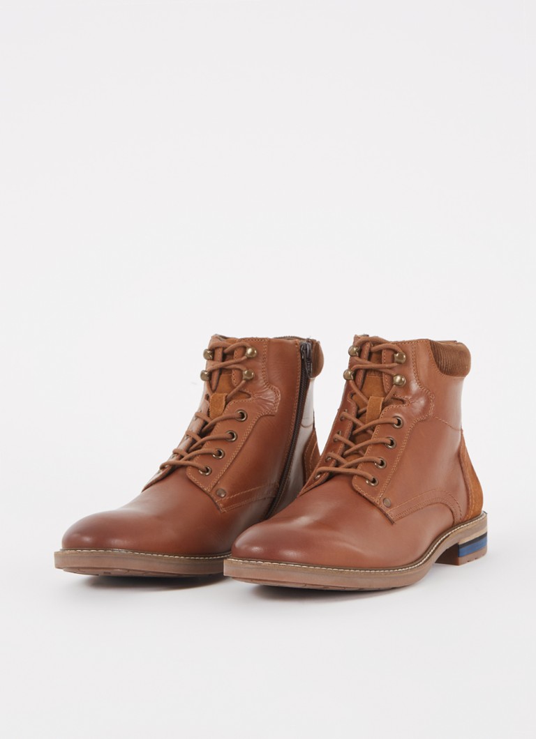 Dune London Colton veterboot van leer met suède details