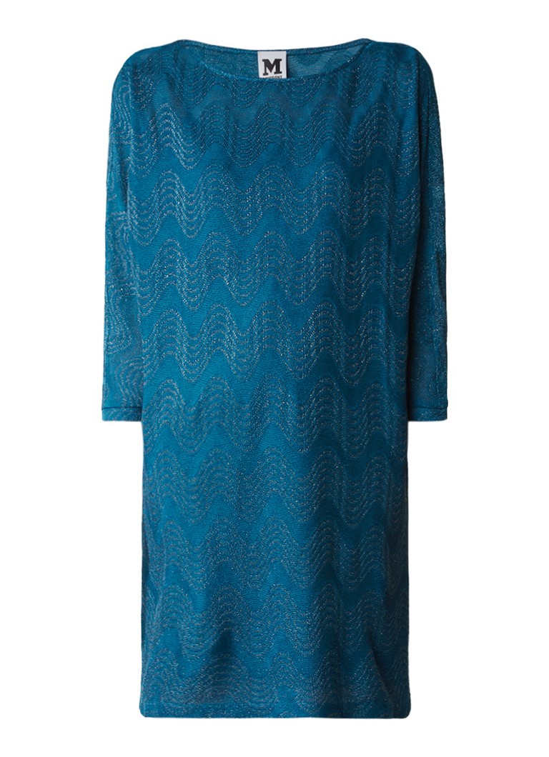 M Missoni Tuniekjurk met lurex zigzagdessin petrol