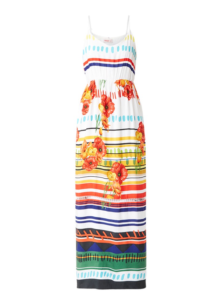 Desigual Sofia maxi-jurk met bloemendessin wit