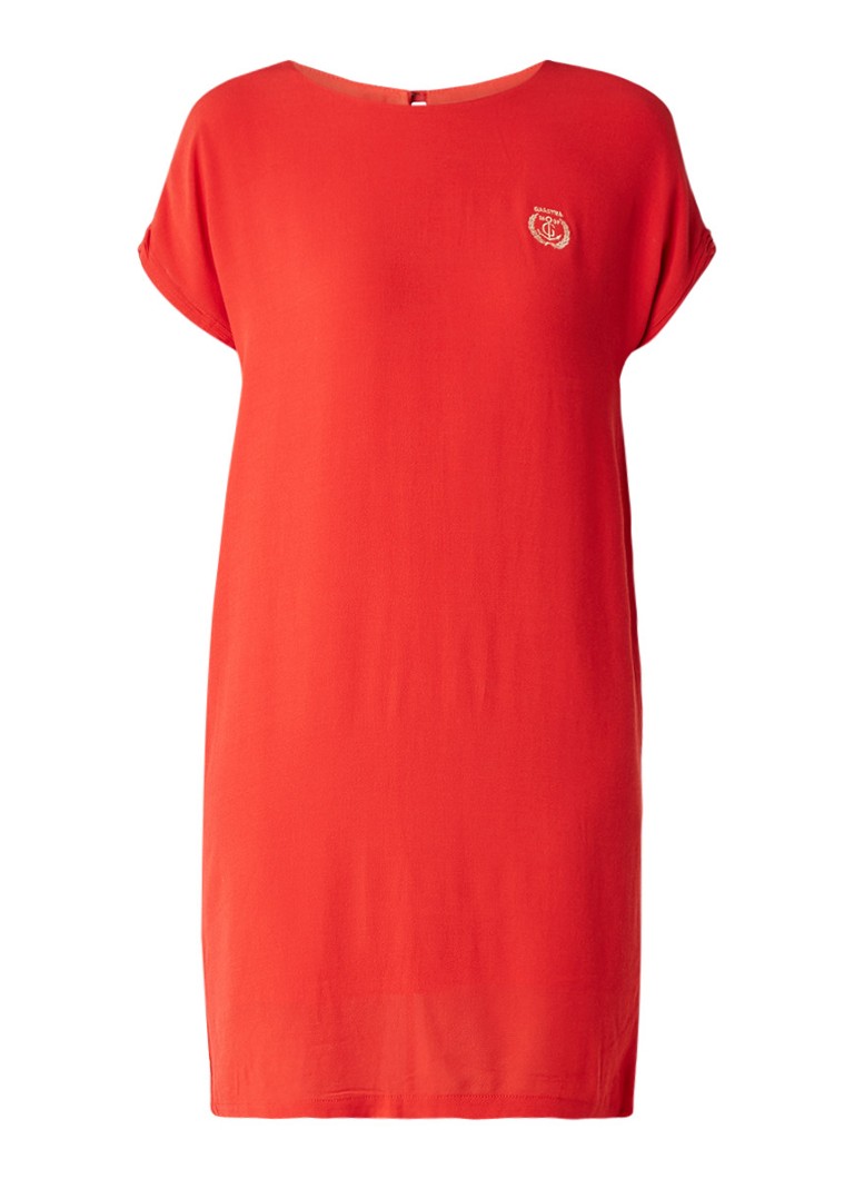 Gaastra Fija crÃªpe shift jurk met merkembleem rood