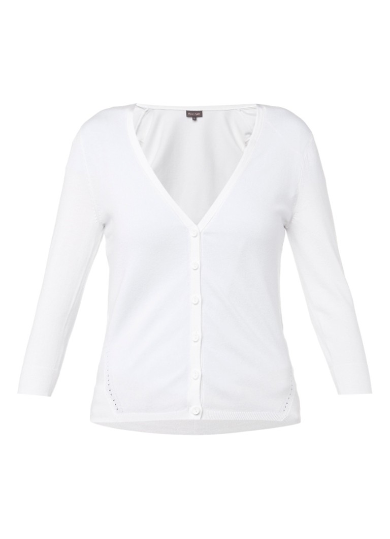 Phase Eight Elin fijngebreid vest met V-hals wit