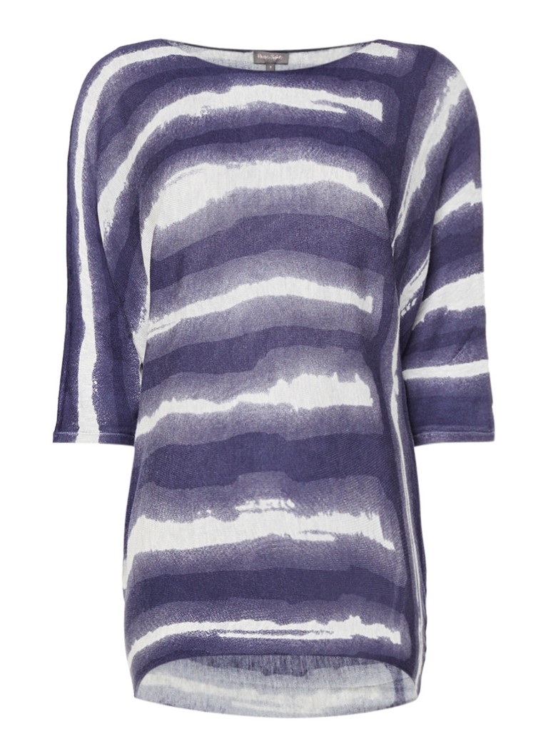 Phase Eight Becca top met tie dye-dessin en vleermuismouwen wit