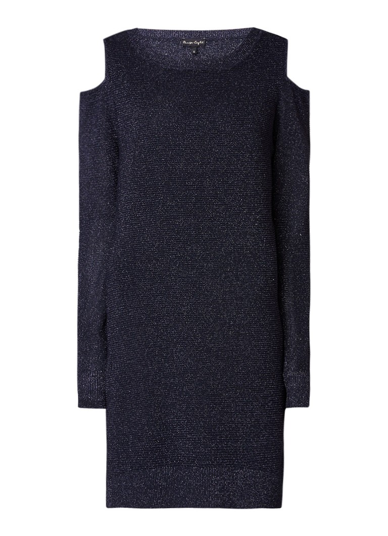Phase Eight Romana Shimmer cold shoulder jurk met lurex donkerblauw