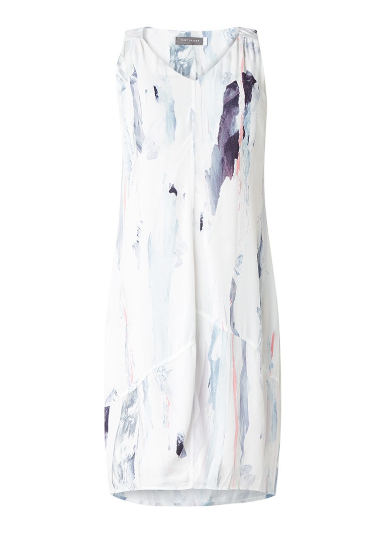 Mint Velvet Lili mouwloze tuniekjurk met abstracte print wit