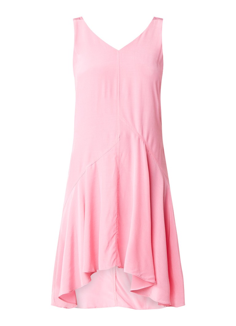 Mint Velvet Asymmetrische jurk met strikdetail op de rug roze