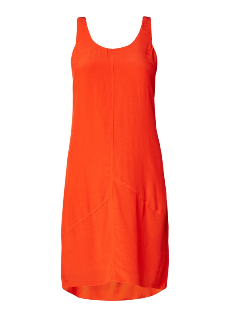 Mint Velvet Tomato midi-jurk met strikdetail oranjerood