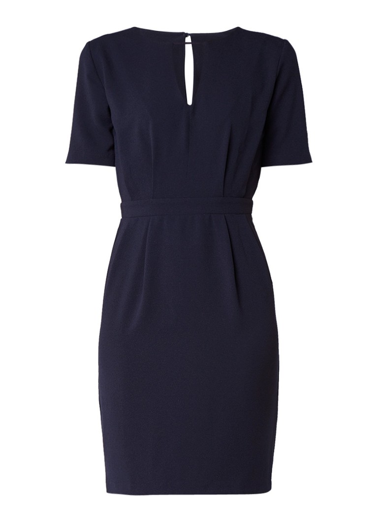 Warehouse Midi-jurk met keyhole donkerblauw