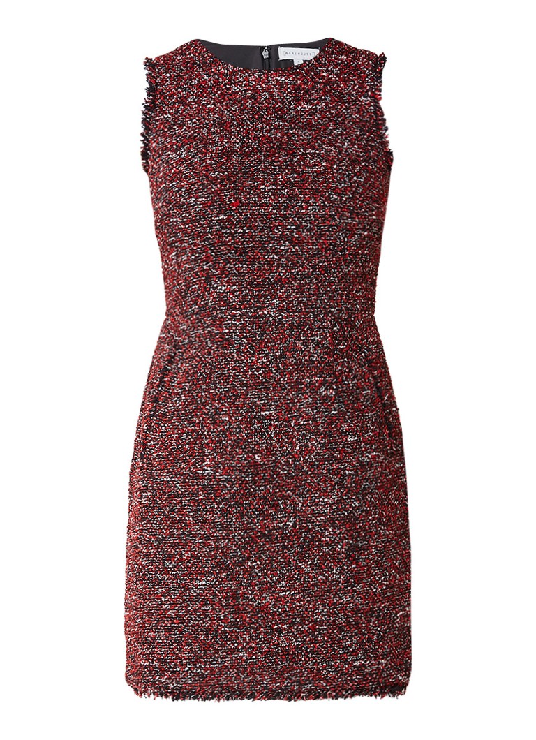 Warehouse Victoria mini-jurk van tweed rood