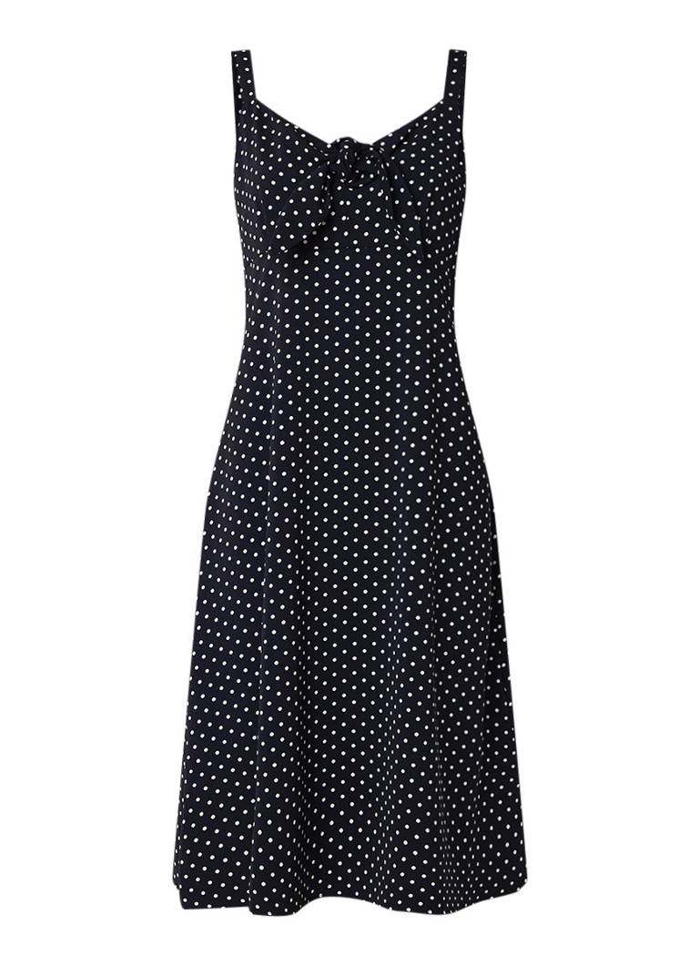 Warehouse Midi-jurk met polkadots donkerblauw