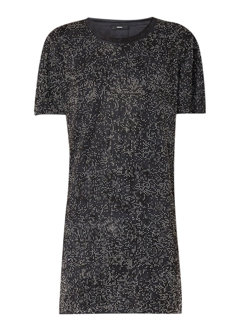 Diesel D-Ary loose fit mini-jurk met strass zwart