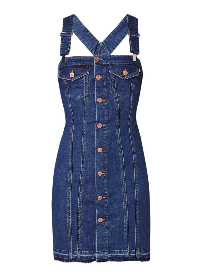 Diesel Emy spijkerjurk met knoopsluiting indigo