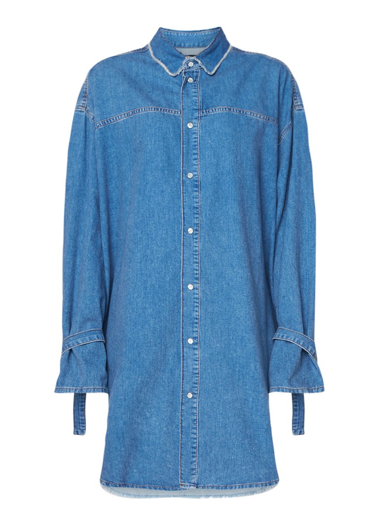 Diesel De-Lify oversized blousejurk van denim indigo