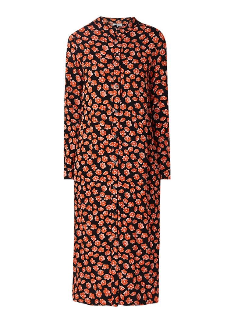 Ganni Lindale blousejurk van crÃªpe met bloemendessin rood