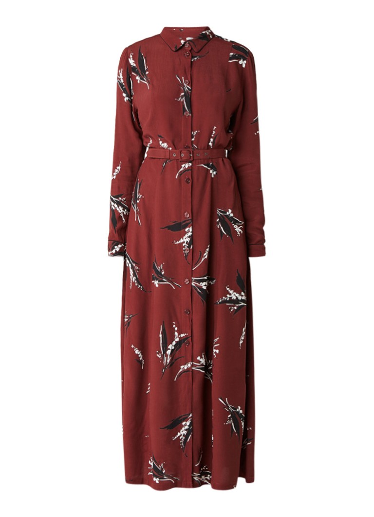 Ganni Montrose maxi-jurk van crêpe met bloemendesin kastanjebruin