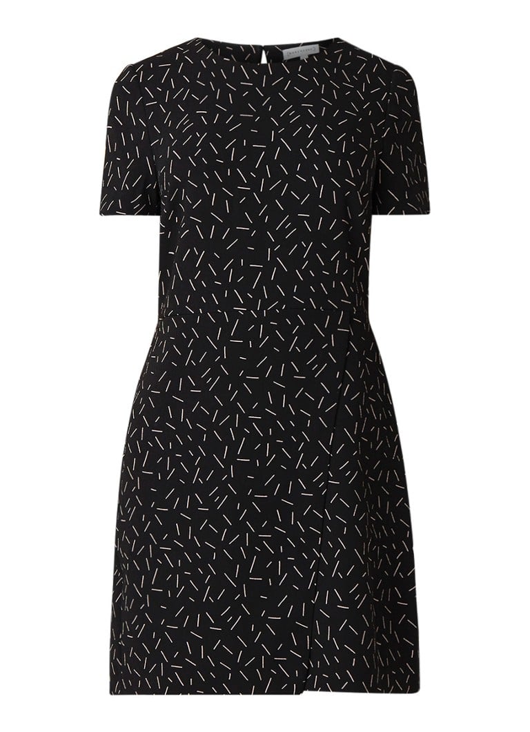 Warehouse Dash mini-jurk met print zwart