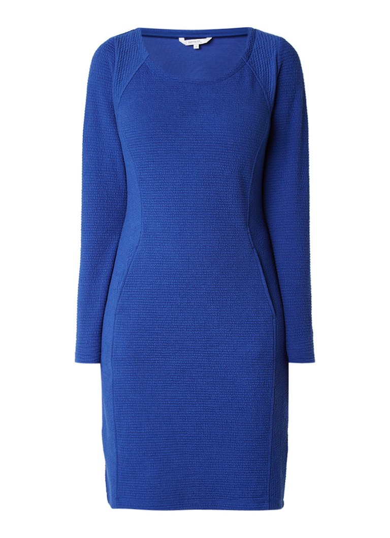 Sandwich Getextureerde midi-jurk van jersey kobaltblauw