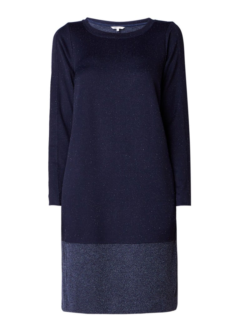 Sandwich Gemêleerde sweaterjurk met steekzakken donkerblauw