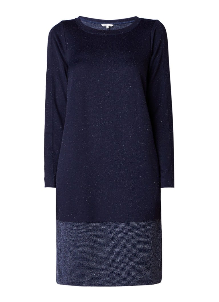 Sandwich GemÃªleerde sweaterjurk met steekzakken donkerblauw