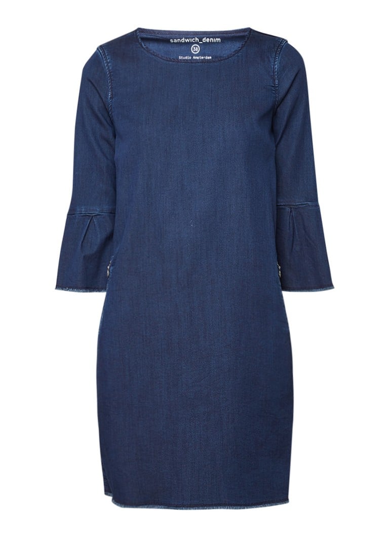 Sandwich Tuniekjurk van denim met ritszakken indigo