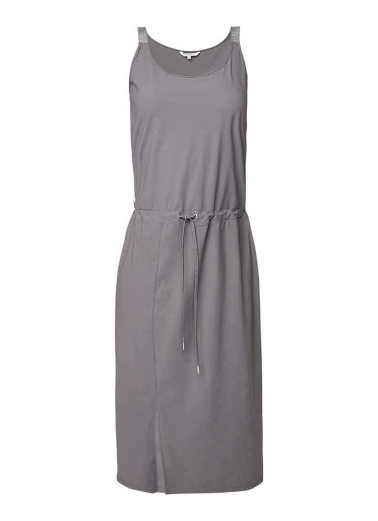 Sandwich Midi-jurk met contrastbies en lurex grijs