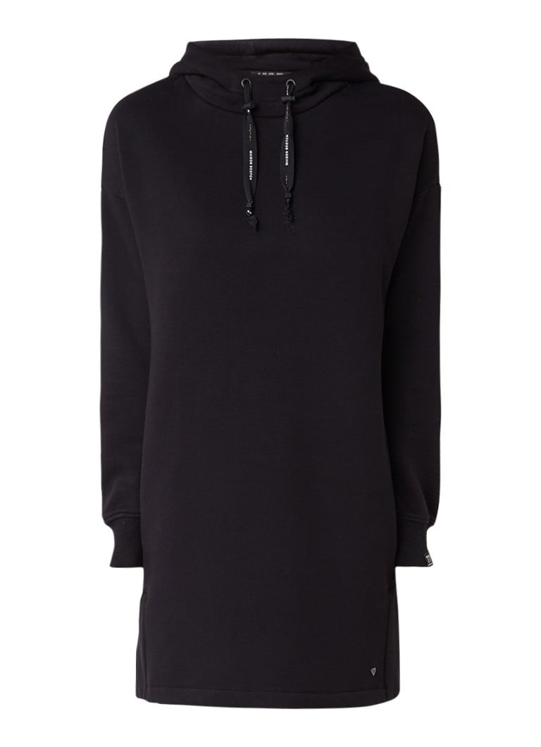 Scotch & Soda Oversized sweaterjurk met capuchon zwart