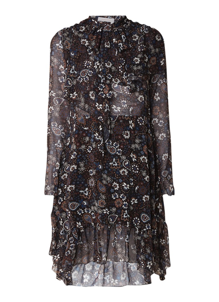 See By ChloÃ© Semi-transparante tuniekjurk van chiffon met paisley dessin zwart