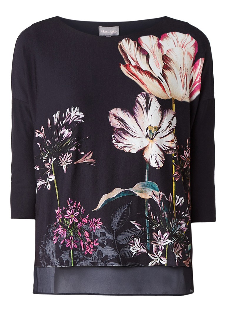 Phase Eight Marguerite top met bloemenprint en underlay wit