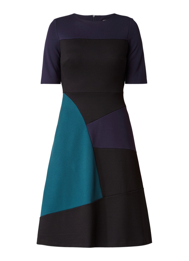 Phase Eight Rosie A-lijn jurk met colour block donkerblauw