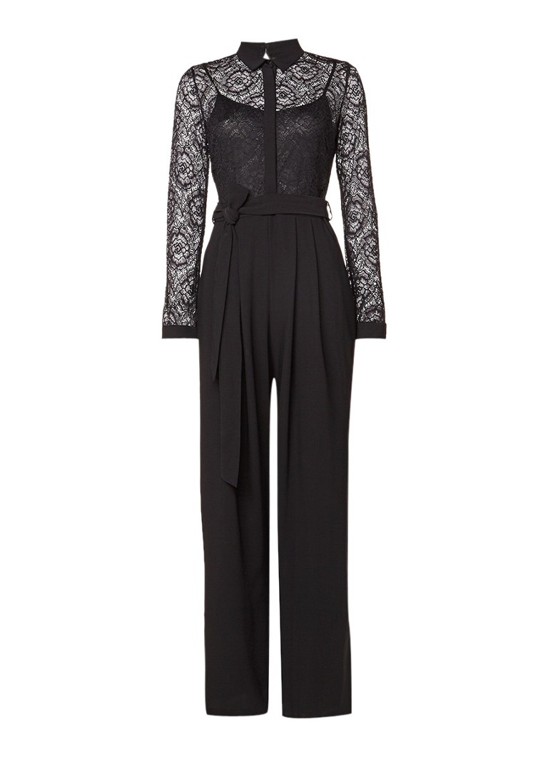 Phase Eight Wide fit jumpsuit met top van kant wit