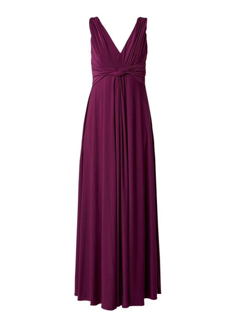 Phase Eight Arabella maxi-jurk met knoopdetail aubergine