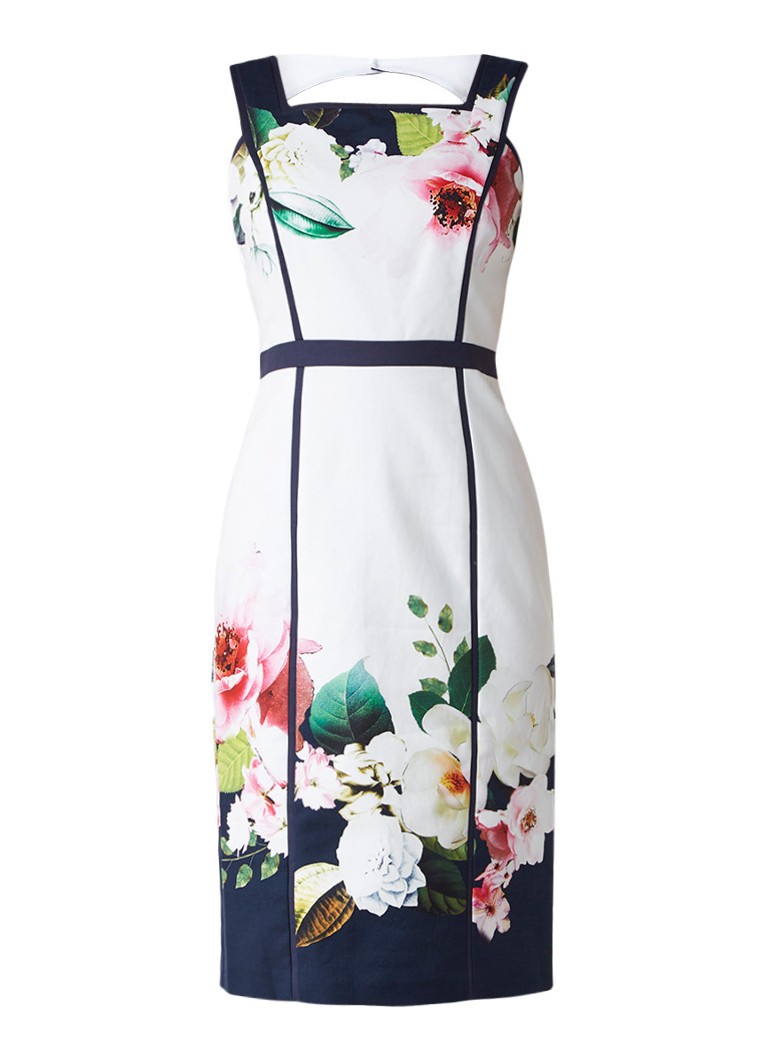 Phase Eight Alma midi-jurk met bloemendessin wit