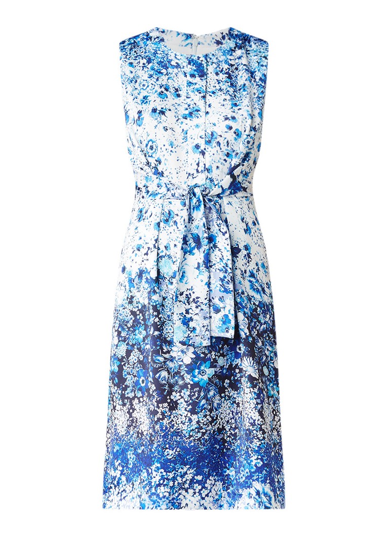 Phase Eight Gaila getailleerde jurk met knoopdetail lichtblauw