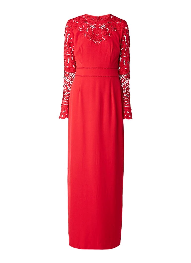 Phase Eight Minda maxi-jurk met broderie rood