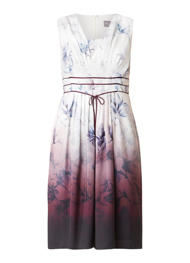 Phase Eight Katalina jurk met strikdetail en bloemendessin paars