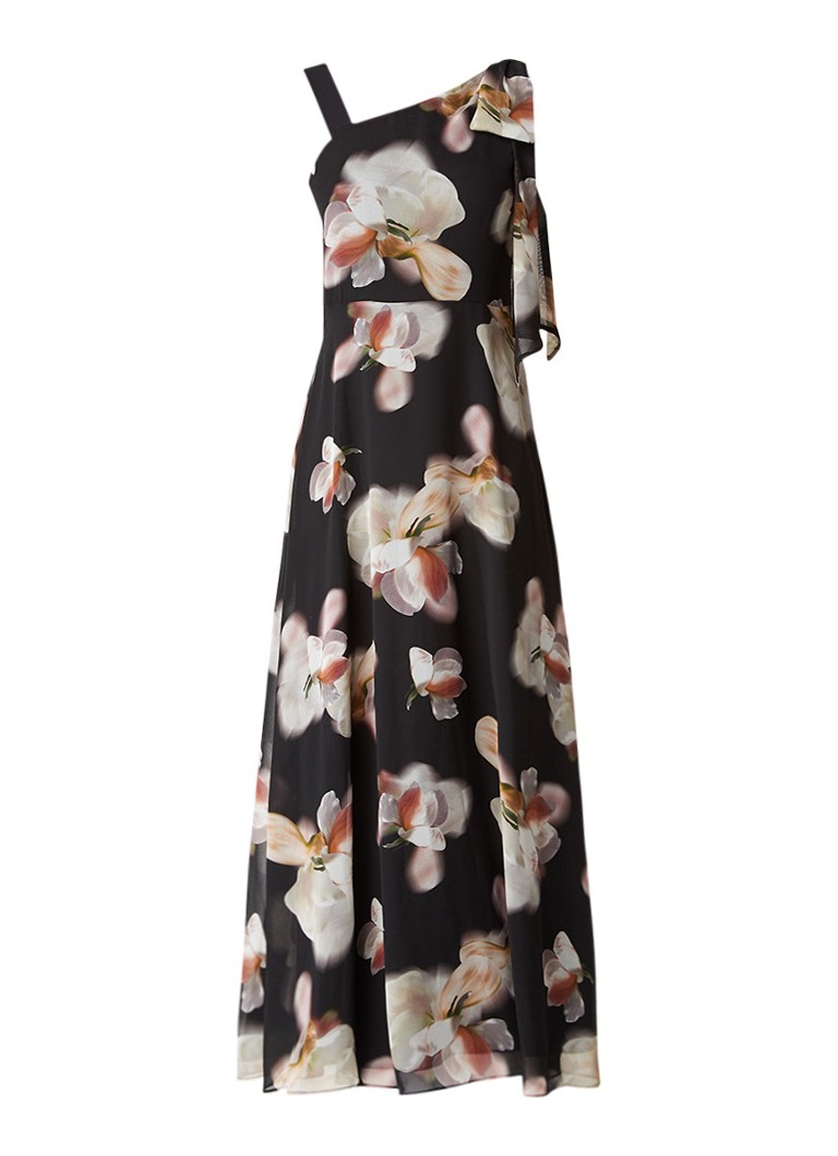 Phase Eight Leonora asymmetrische maxi-jurk zwart