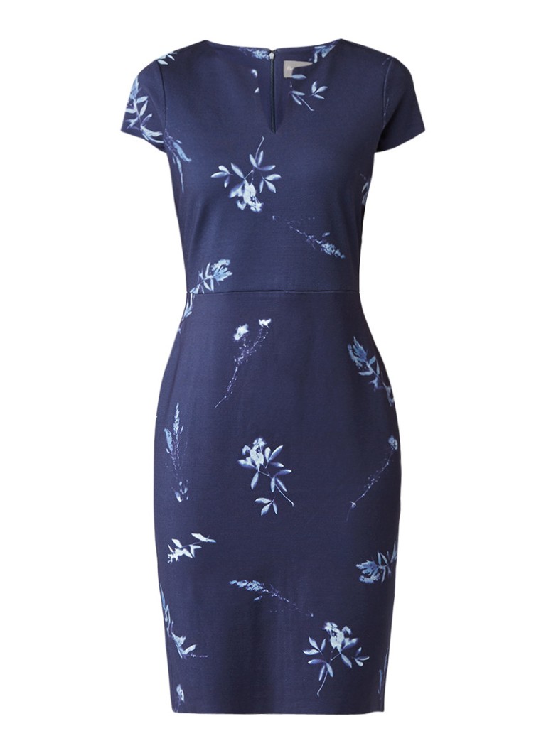 Phase Eight Megan midi-jurk met bloemendessin donkerblauw