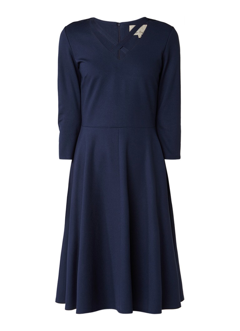 Phase Eight A-lijn jurk met gekruiste bandjes donkerblauw