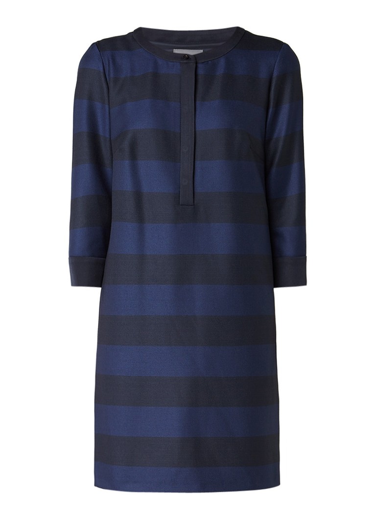 Phase Eight Sammy tuniekjurk met knoopsluiting en streepdessin donkerblauw
