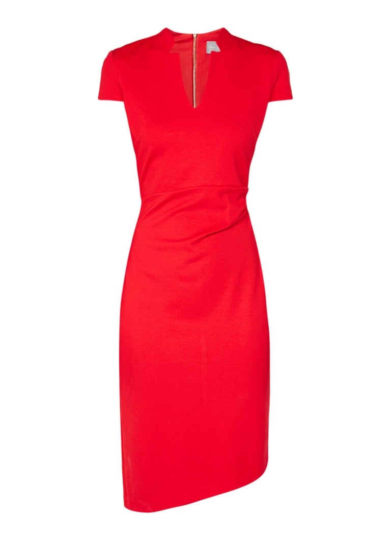 Phase Eight Roisin kokerjurk met V-hals en stretch rood