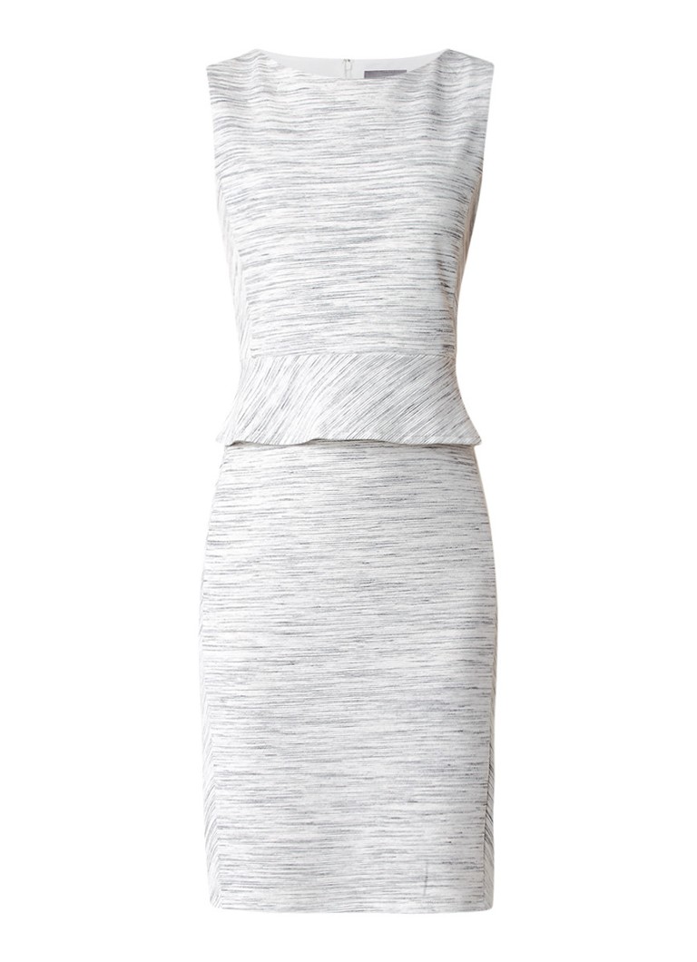 Phase Eight Tamara gemêleerde jersey jurk met peplum lichtgrijs