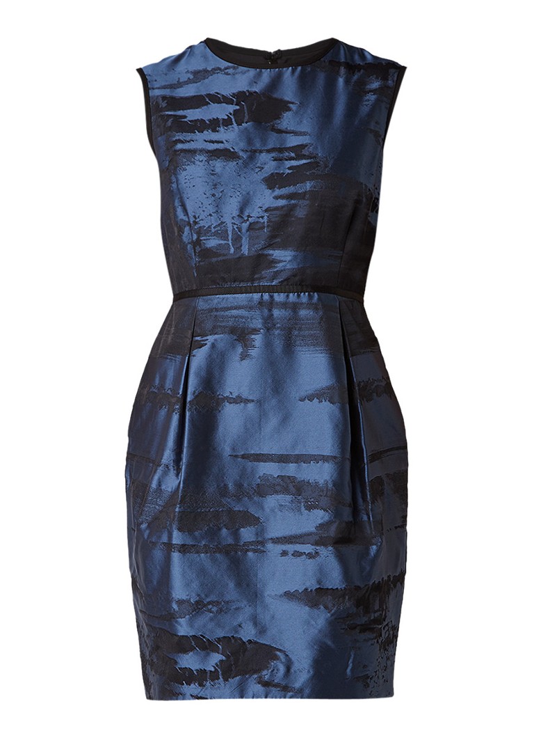 Phase Eight Naya A-lijn jurk met jacquarddessin donkerblauw
