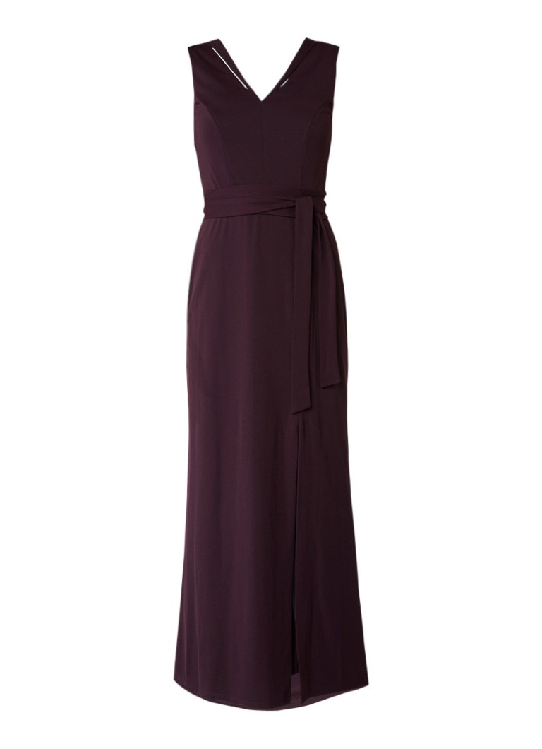 Phase Eight Azuli maxi-jurk met split aubergine