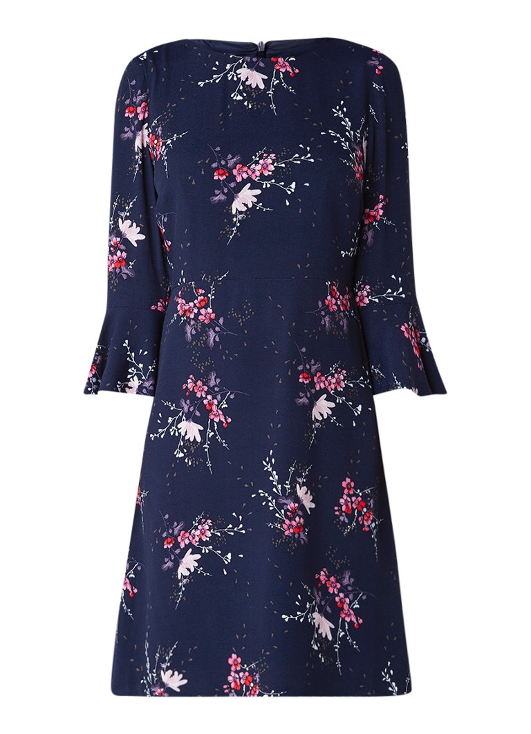 Phase Eight Nina jurk van crÃªpe met bloemenprint donkerblauw