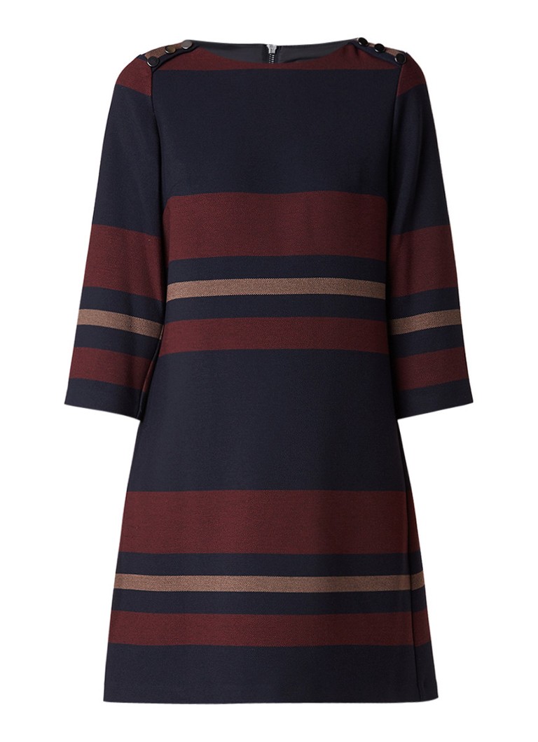 Phase Eight Sophie midi-jurk met streepdessin donkerblauw